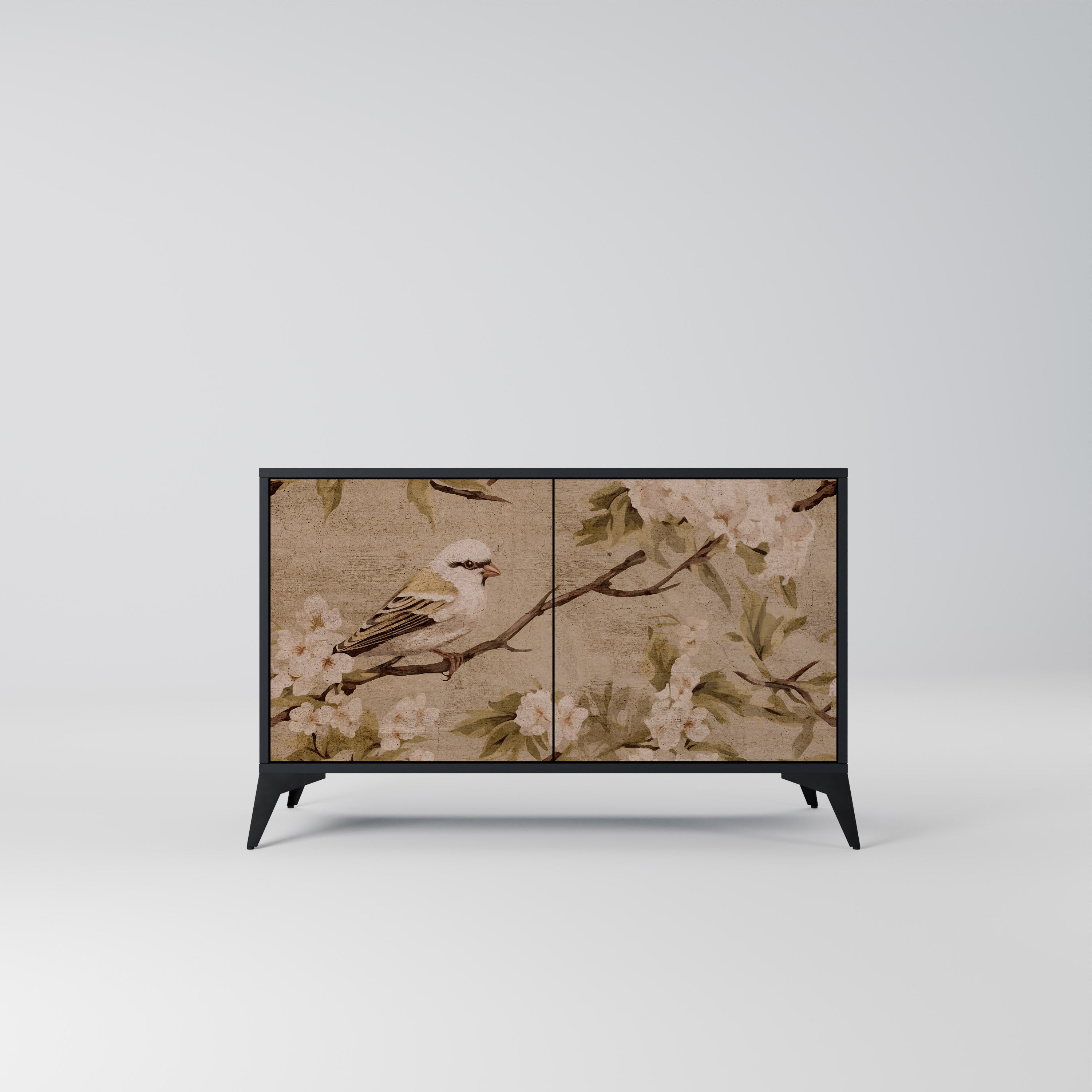 PETAL DISTINGUISH Sideboard mit 2 Türen in Schwarz