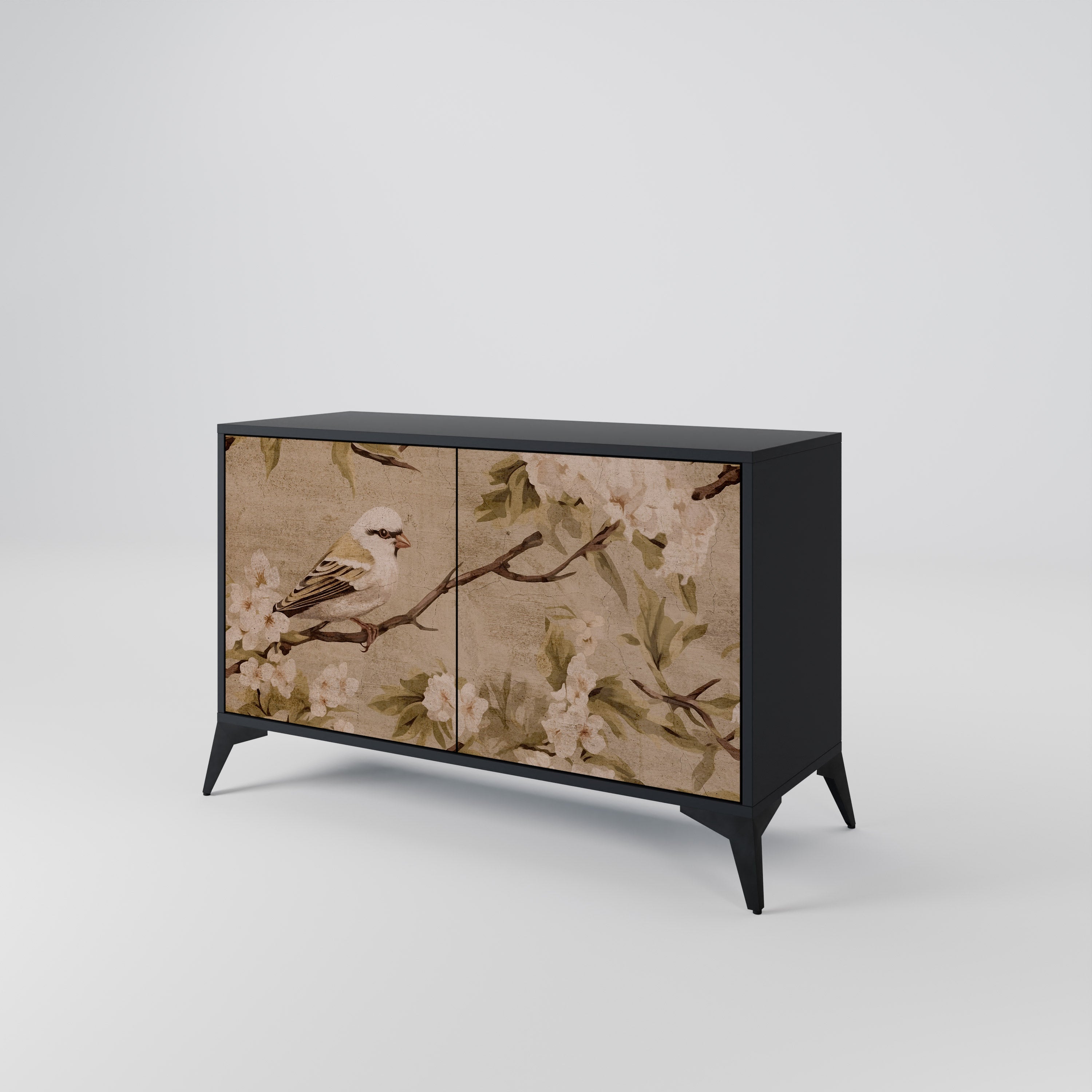 PETAL DISTINGUISH Sideboard mit 2 Türen in Schwarz