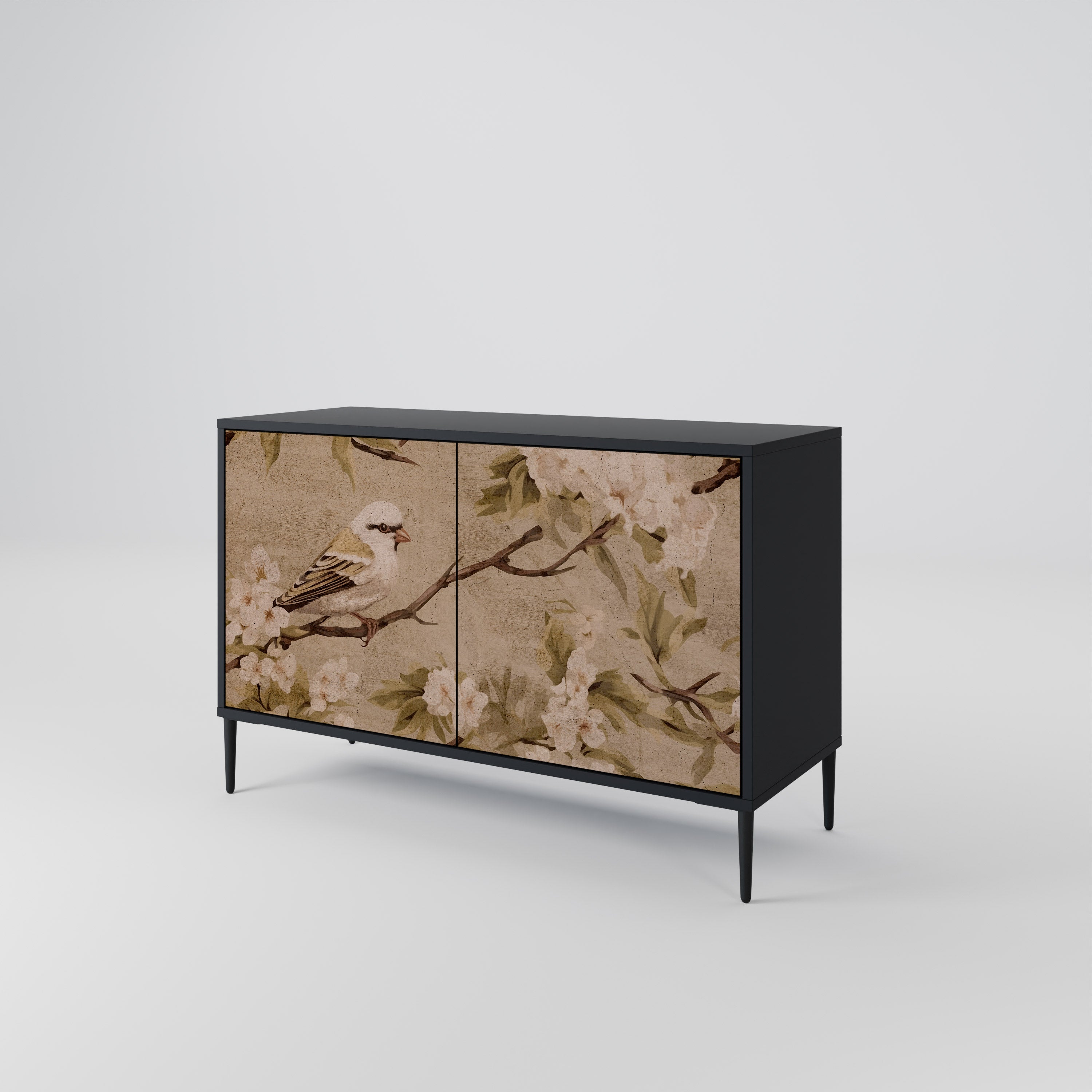 PETAL DISTINGUISH Sideboard mit 2 Türen in Schwarz