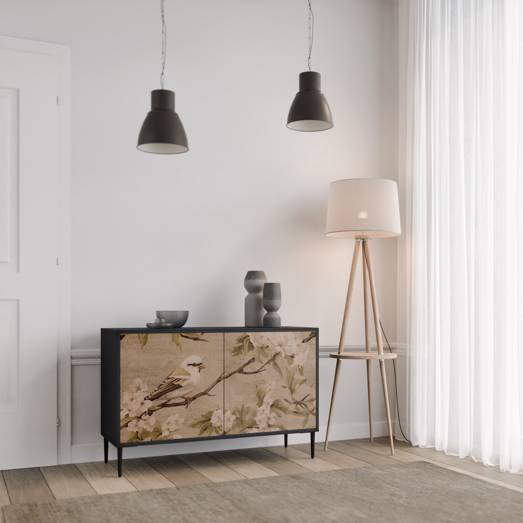 PETAL DISTINGUISH Sideboard mit 2 Türen in Schwarz