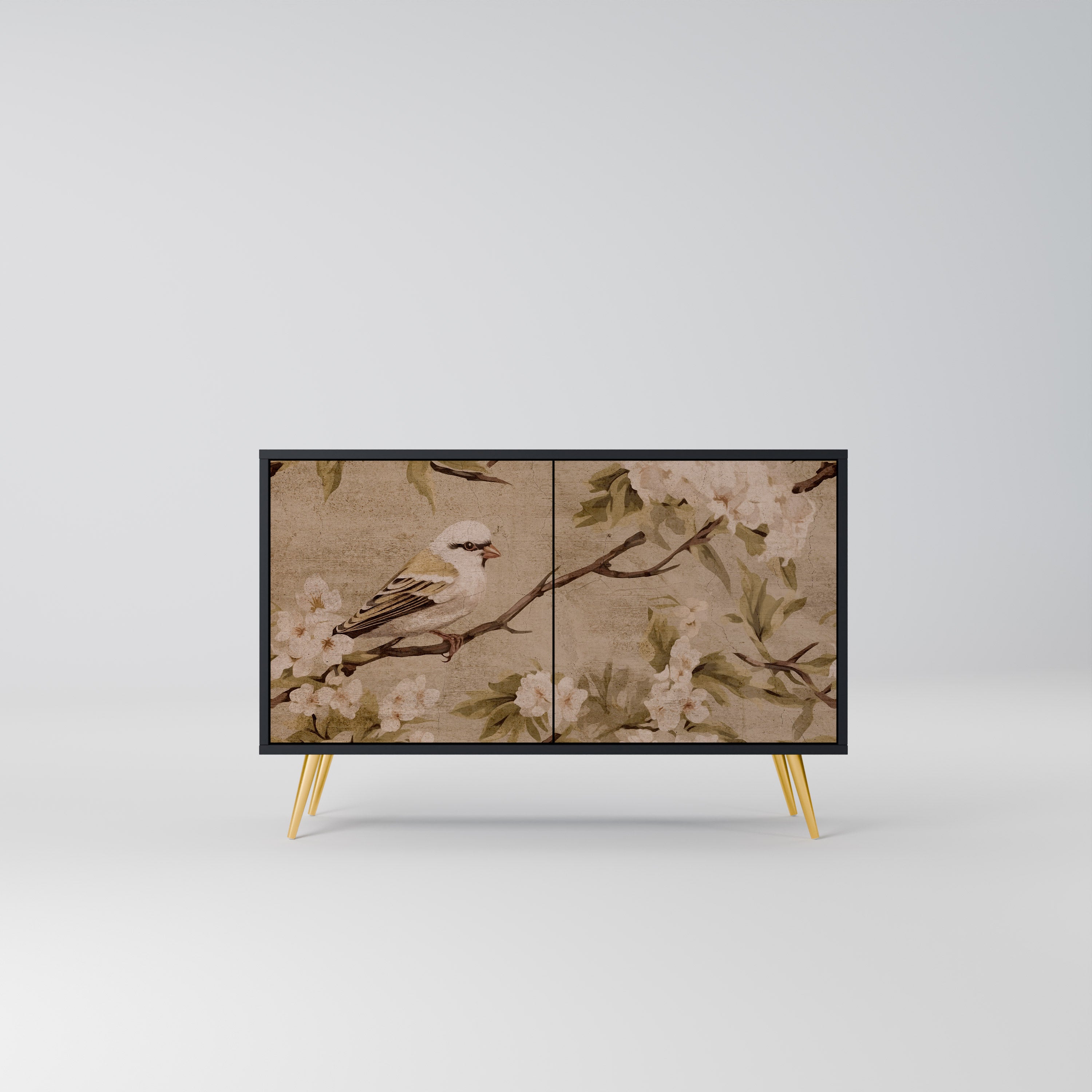 PETAL DISTINGUISH Sideboard mit 2 Türen in Schwarz