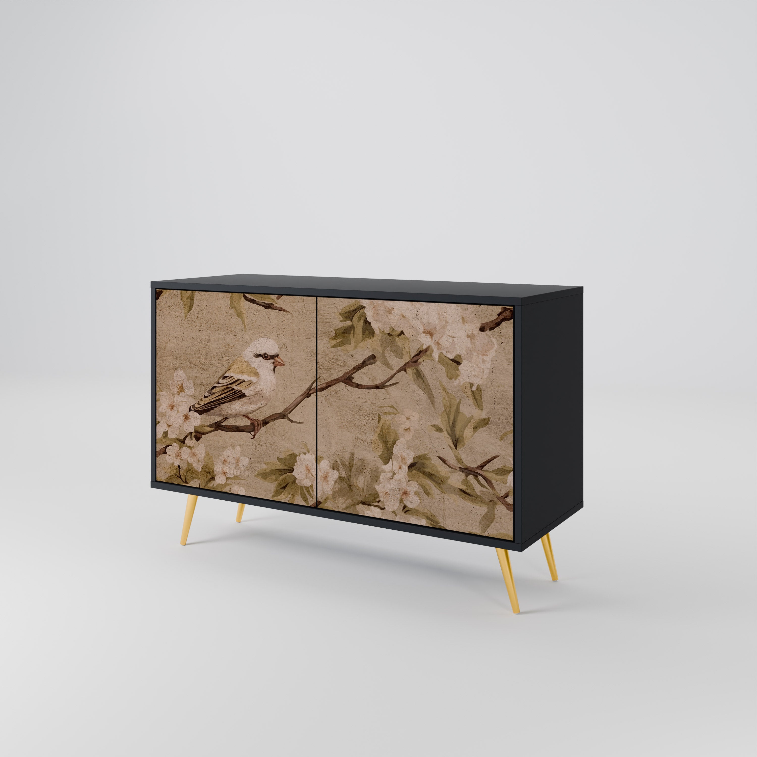 PETAL DISTINGUISH Sideboard mit 2 Türen in Schwarz