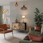 PETAL DISTINGUISH Sideboard mit 2 Türen in Schwarz