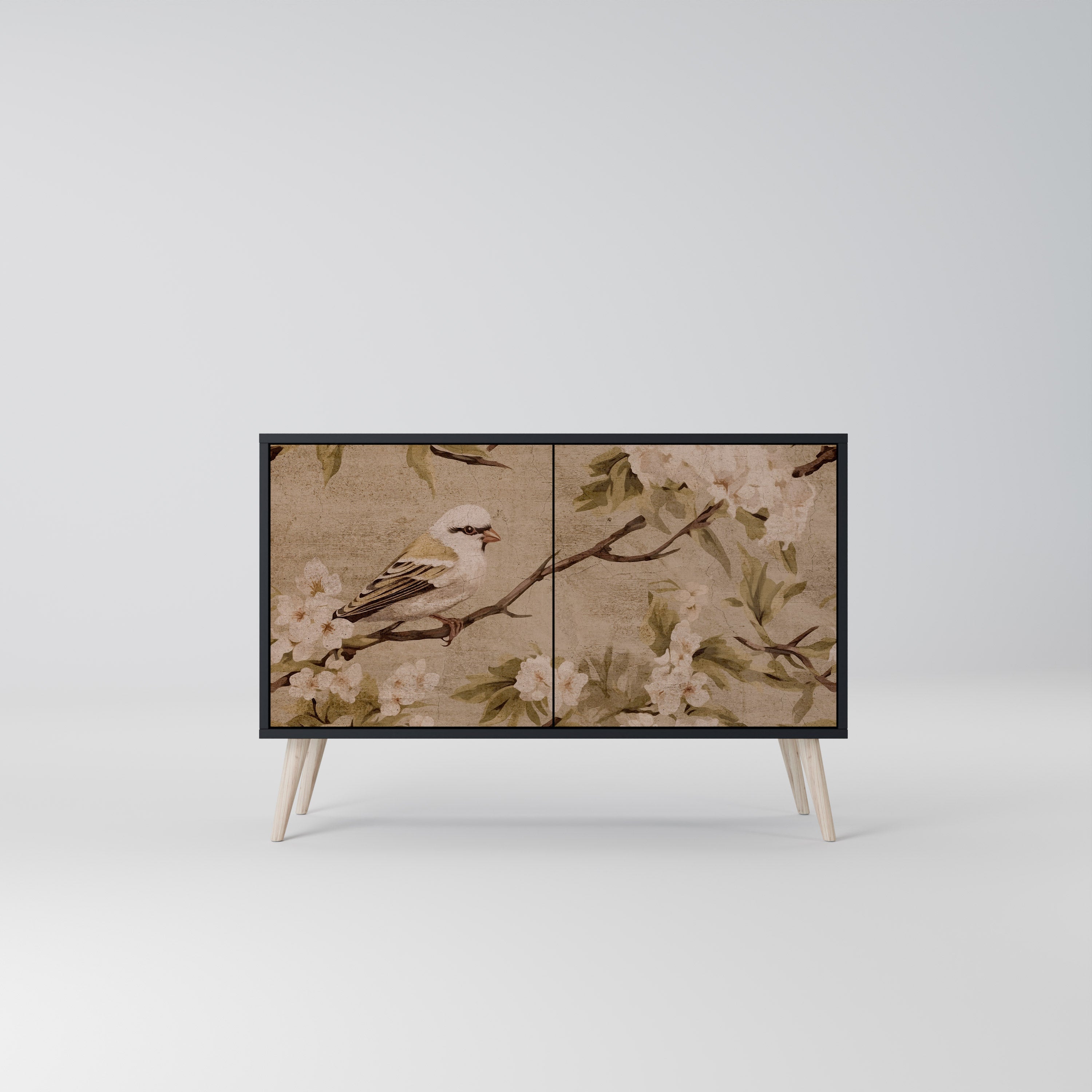 PETAL DISTINGUISH Sideboard mit 2 Türen in Schwarz