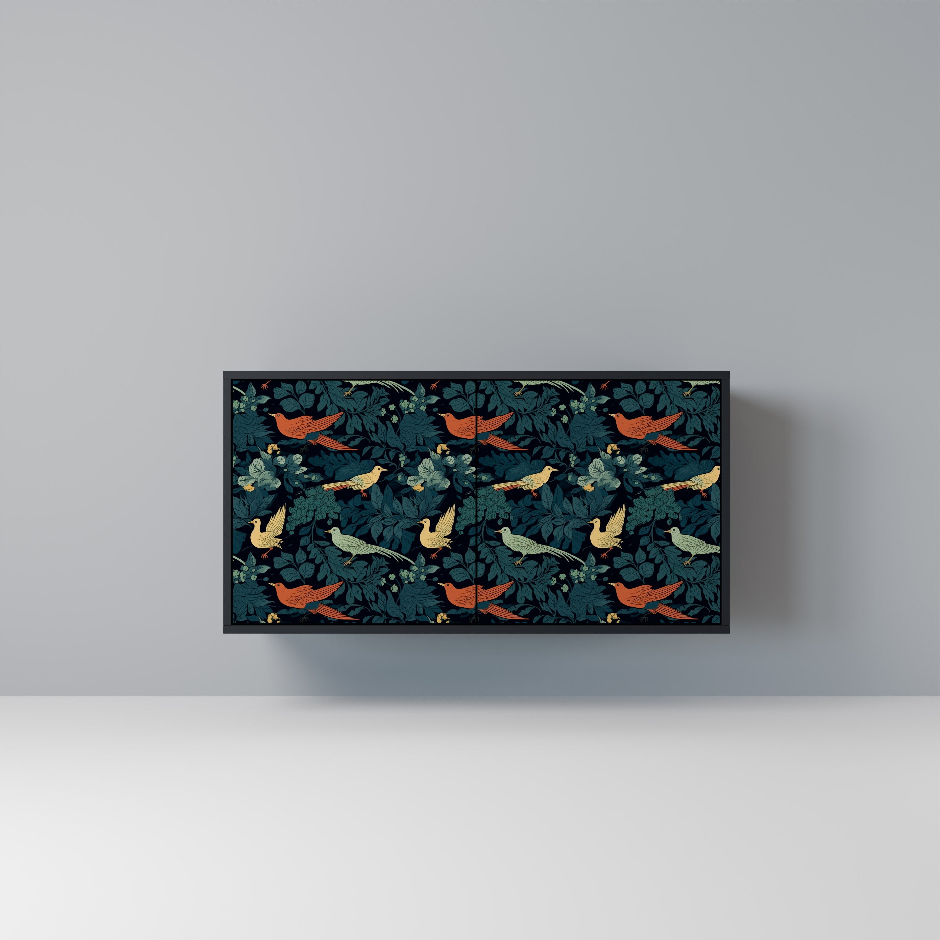 FOWL ORNAMENT Sideboard mit 2 Türen in Schwarz