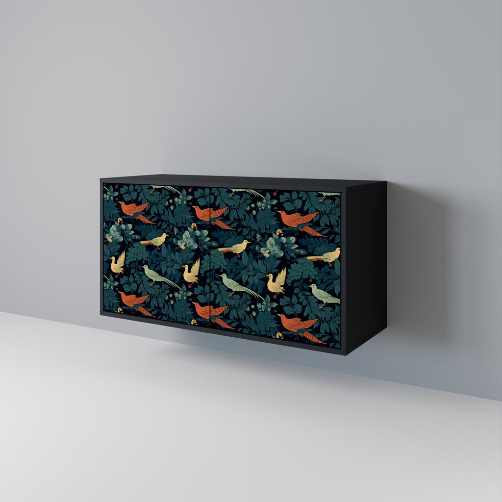 FOWL ORNAMENT Sideboard mit 2 Türen in Schwarz