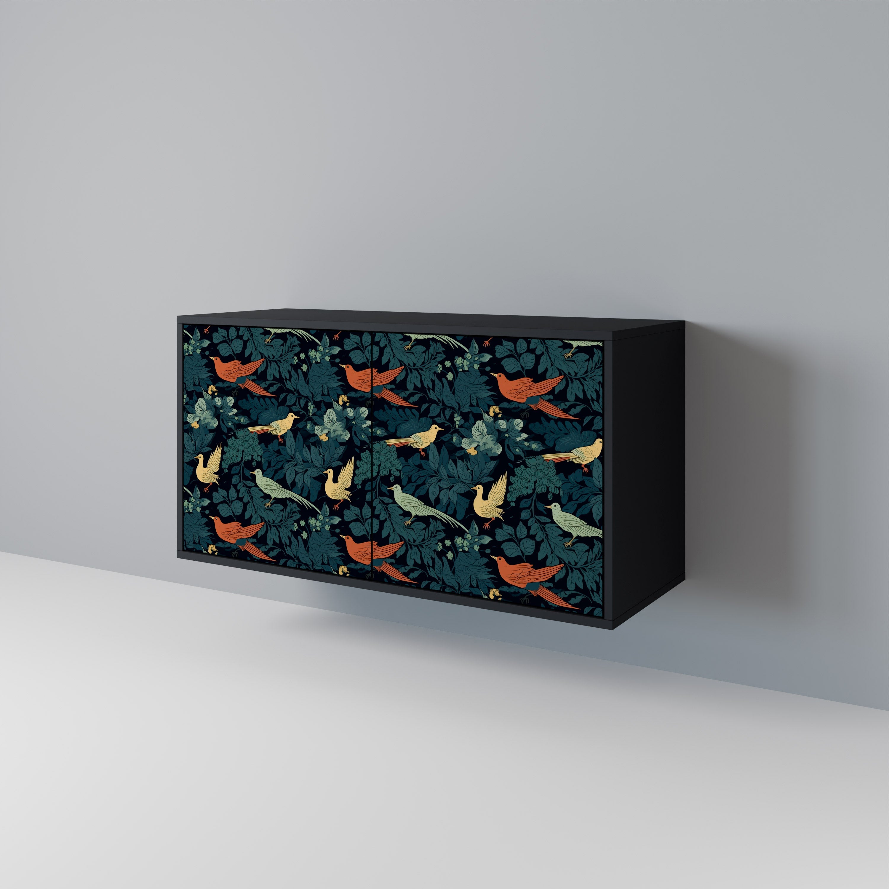 FOWL ORNAMENT Sideboard mit 2 Türen in Schwarz