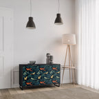 FOWL ORNAMENT Sideboard mit 2 Türen in Schwarz
