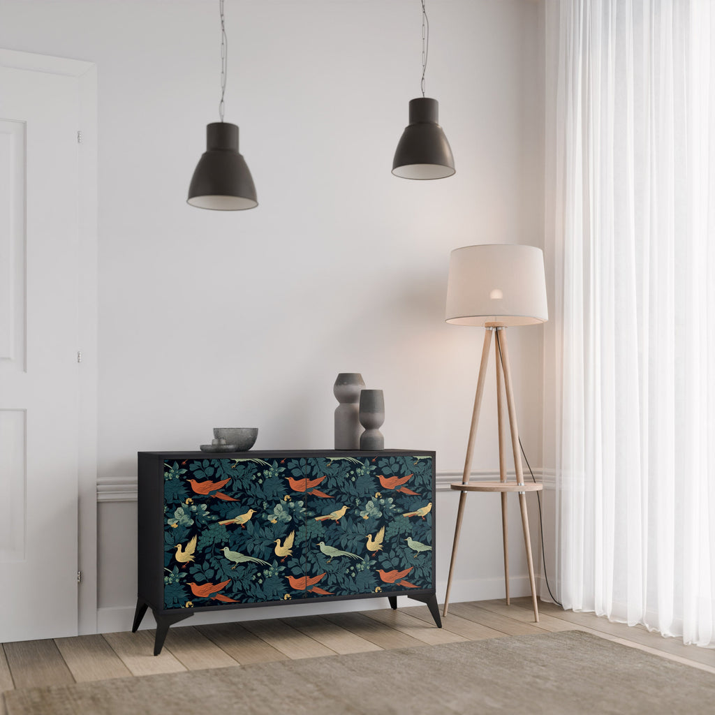 FOWL ORNAMENT Sideboard mit 2 Türen in Schwarz