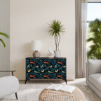 FOWL ORNAMENT Sideboard mit 2 Türen in Schwarz