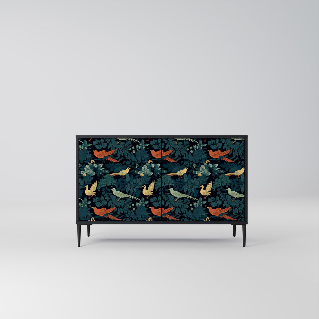 FOWL ORNAMENT Sideboard mit 2 Türen in Schwarz