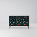 FOWL ORNAMENT Sideboard mit 2 Türen in Schwarz
