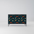 FOWL ORNAMENT Sideboard mit 2 Türen in Schwarz