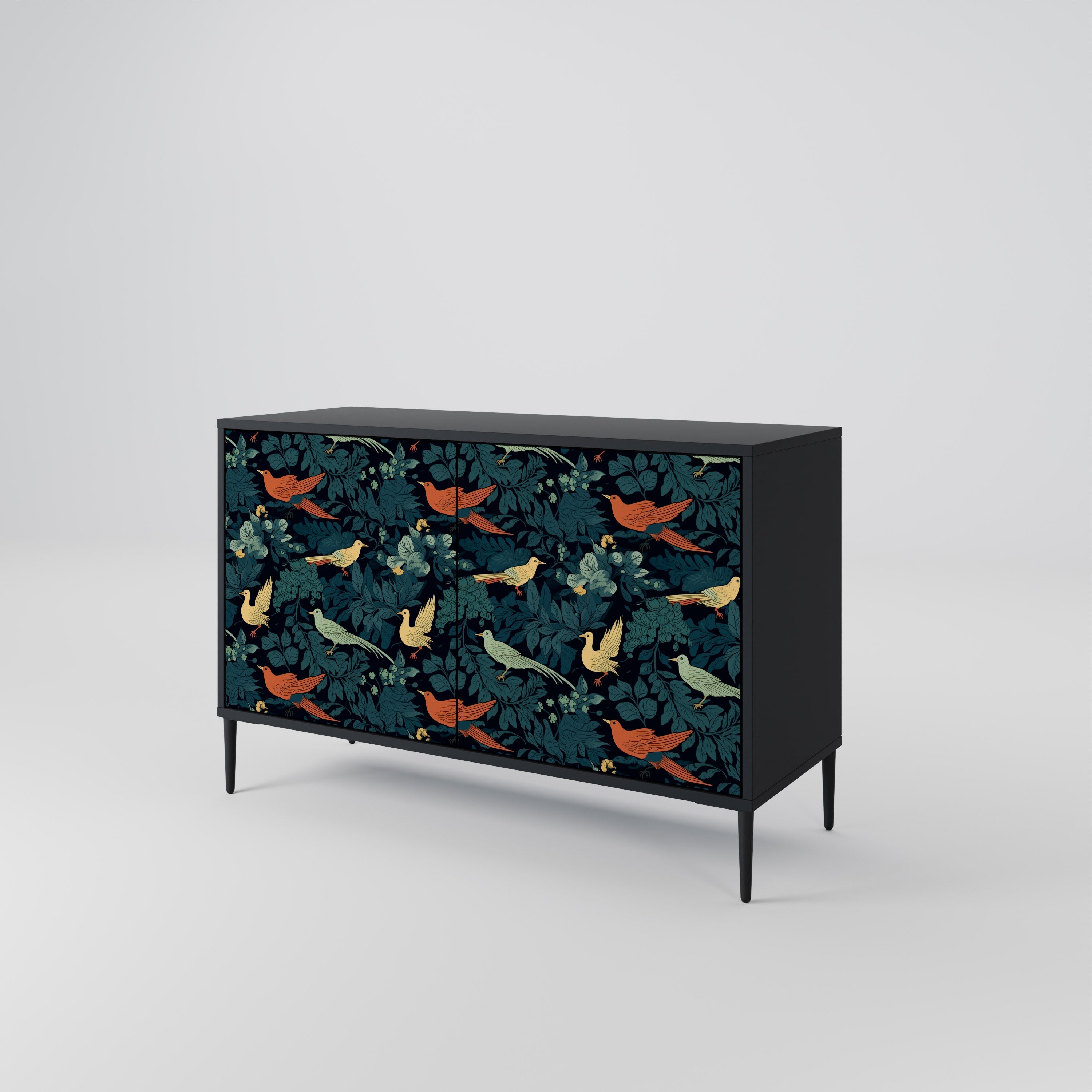 FOWL ORNAMENT Sideboard mit 2 Türen in Schwarz