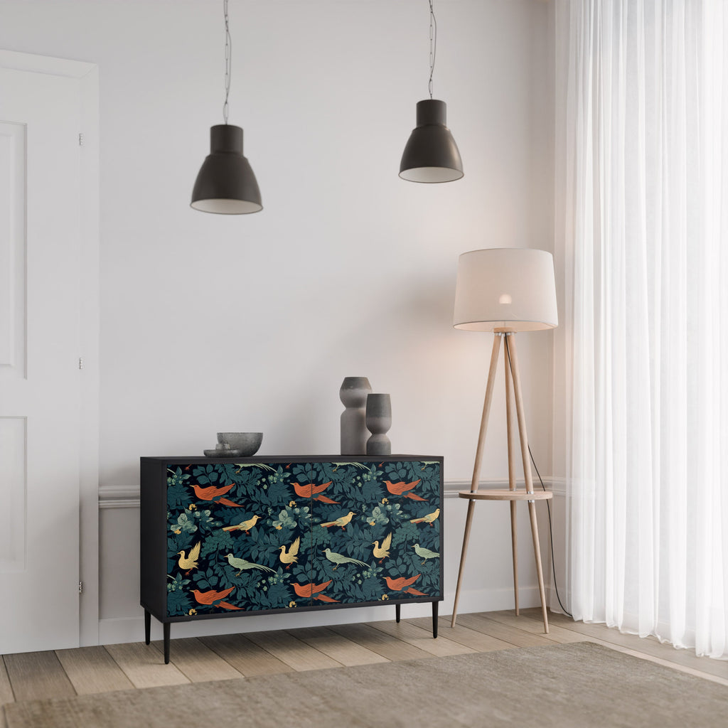 FOWL ORNAMENT Sideboard mit 2 Türen in Schwarz