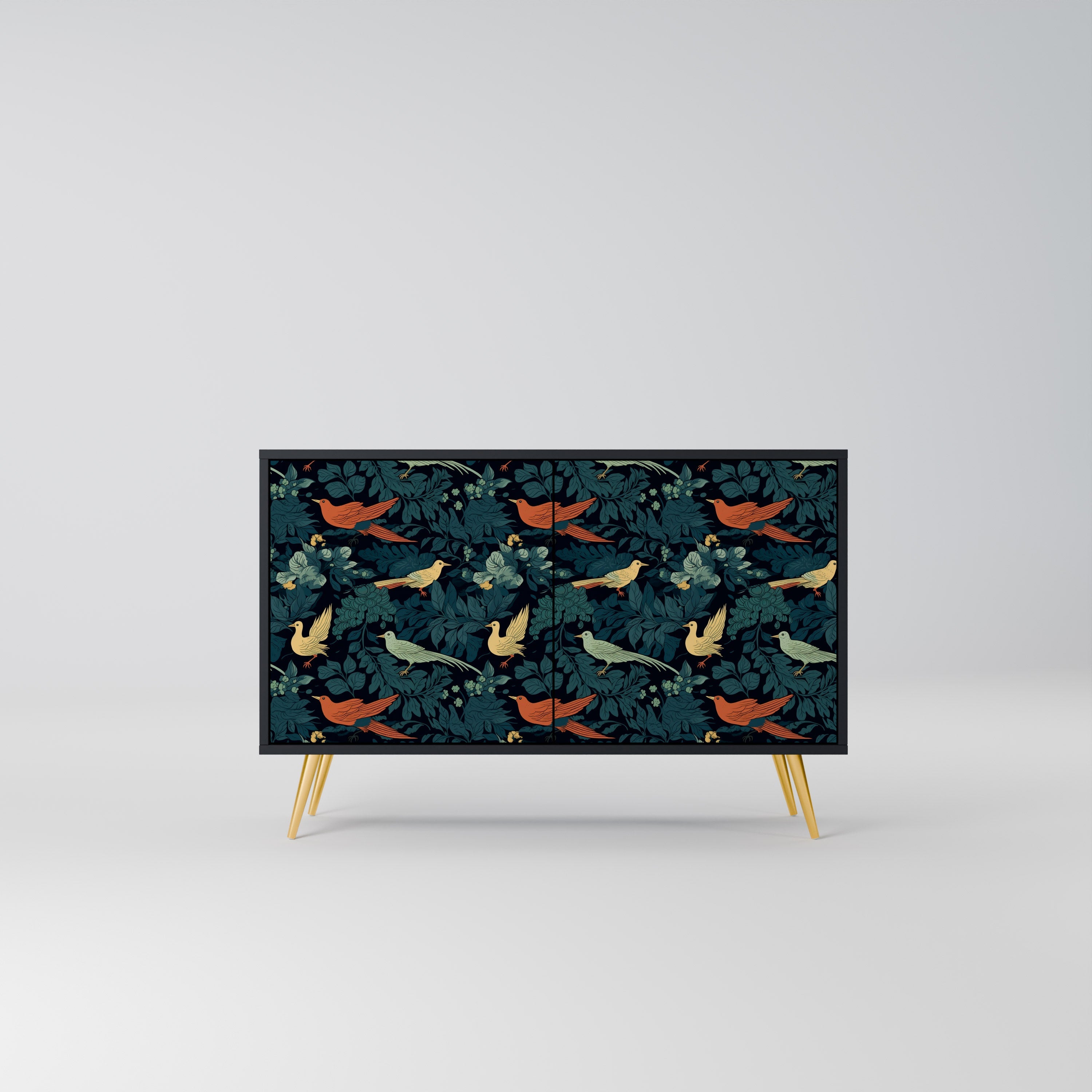 FOWL ORNAMENT Sideboard mit 2 Türen in Schwarz
