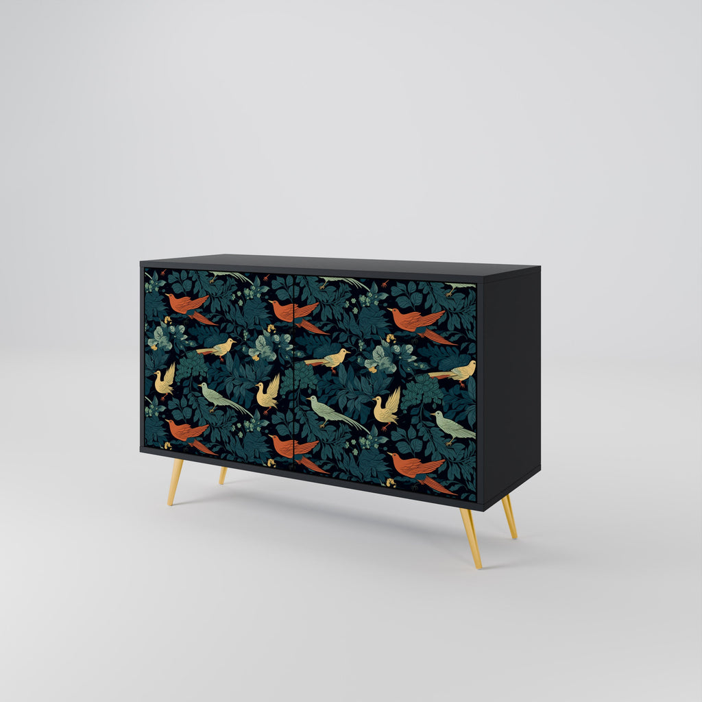 FOWL ORNAMENT Sideboard mit 2 Türen in Schwarz