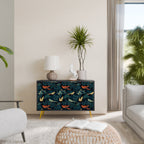 FOWL ORNAMENT Sideboard mit 2 Türen in Schwarz