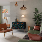 FOWL ORNAMENT Sideboard mit 2 Türen in Schwarz