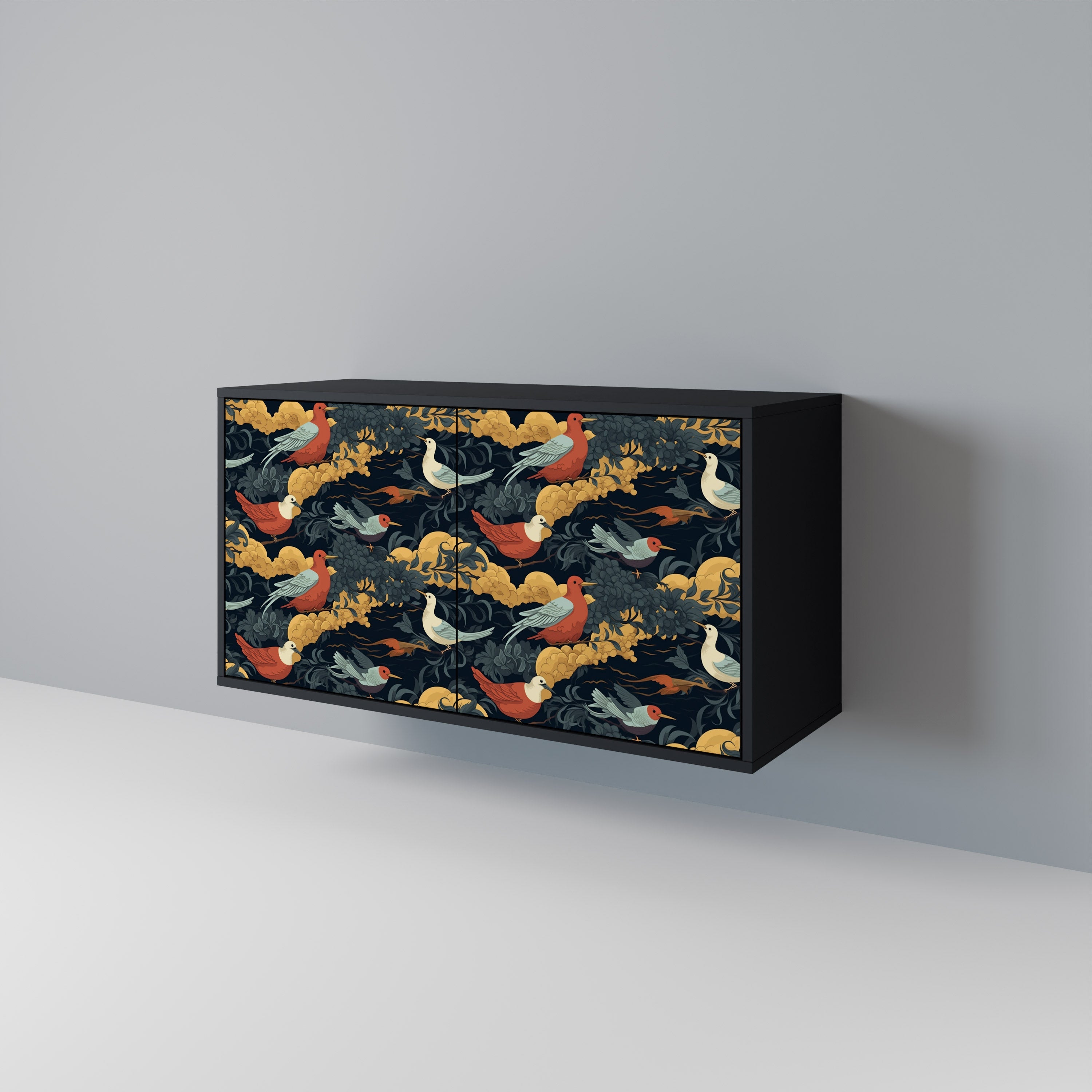 FOWLY DAZE Sideboard mit 2 Türen in Schwarz