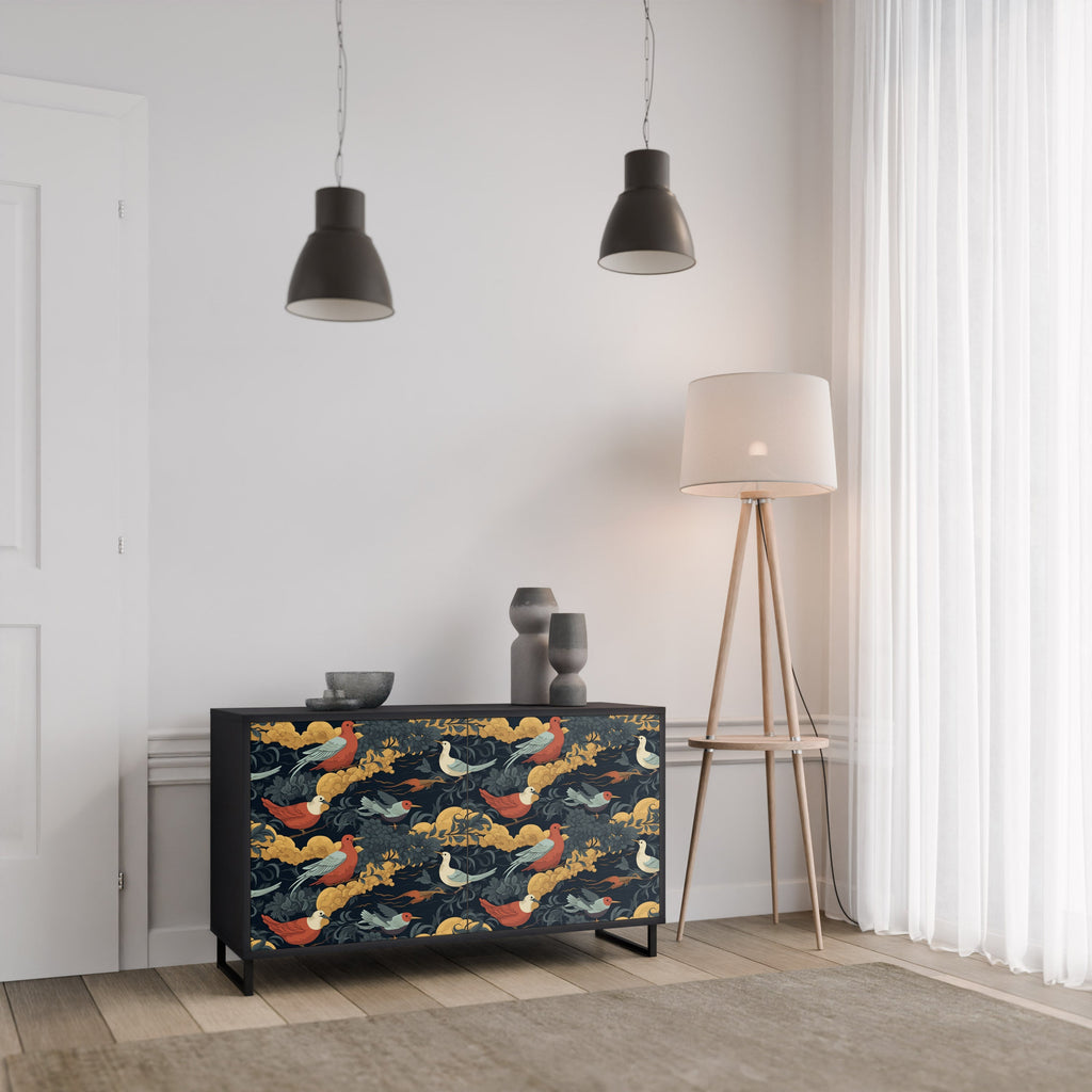 FOWLY DAZE Sideboard mit 2 Türen in Schwarz