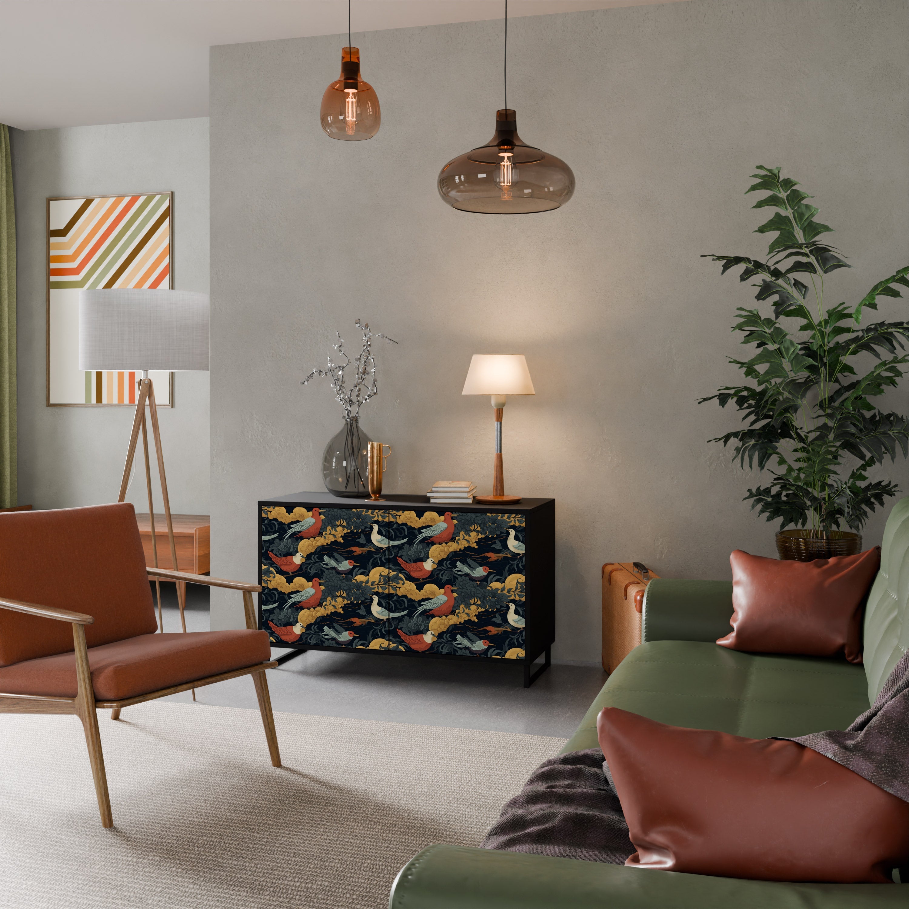 FOWLY DAZE Sideboard mit 2 Türen in Schwarz