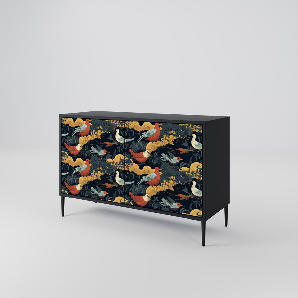 FOWLY DAZE Sideboard mit 2 Türen in Schwarz