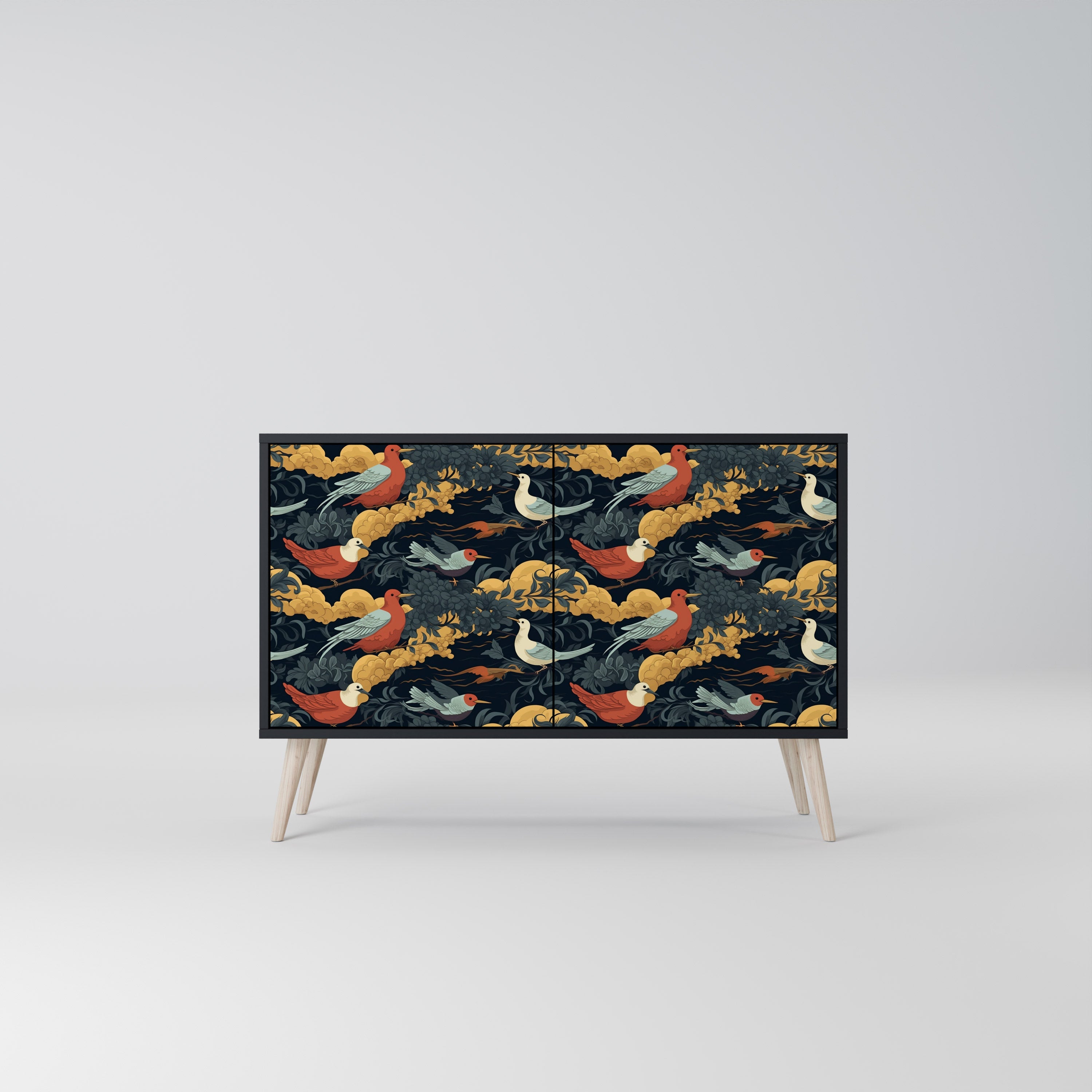 FOWLY DAZE Sideboard mit 2 Türen in Schwarz