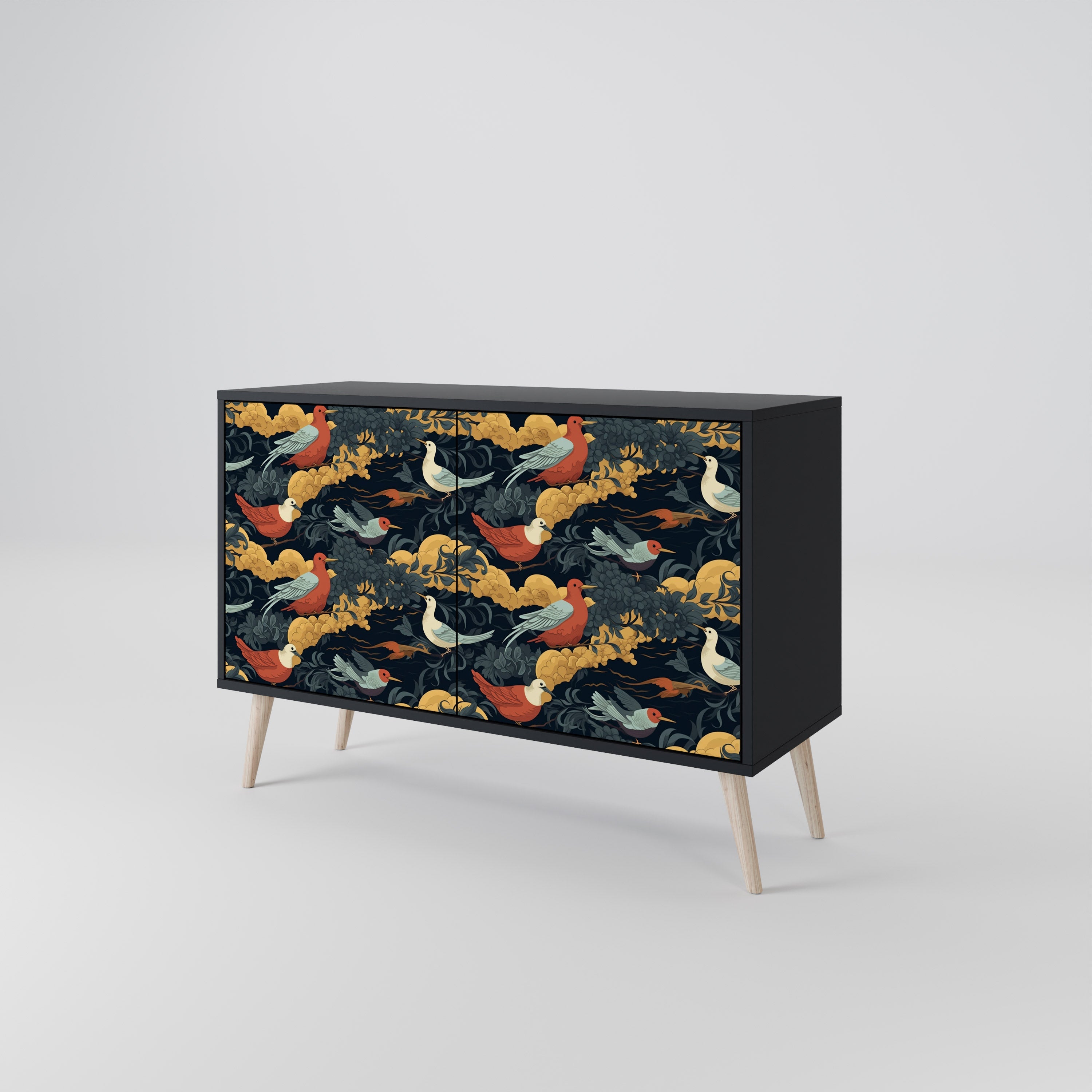 FOWLY DAZE Sideboard mit 2 Türen in Schwarz