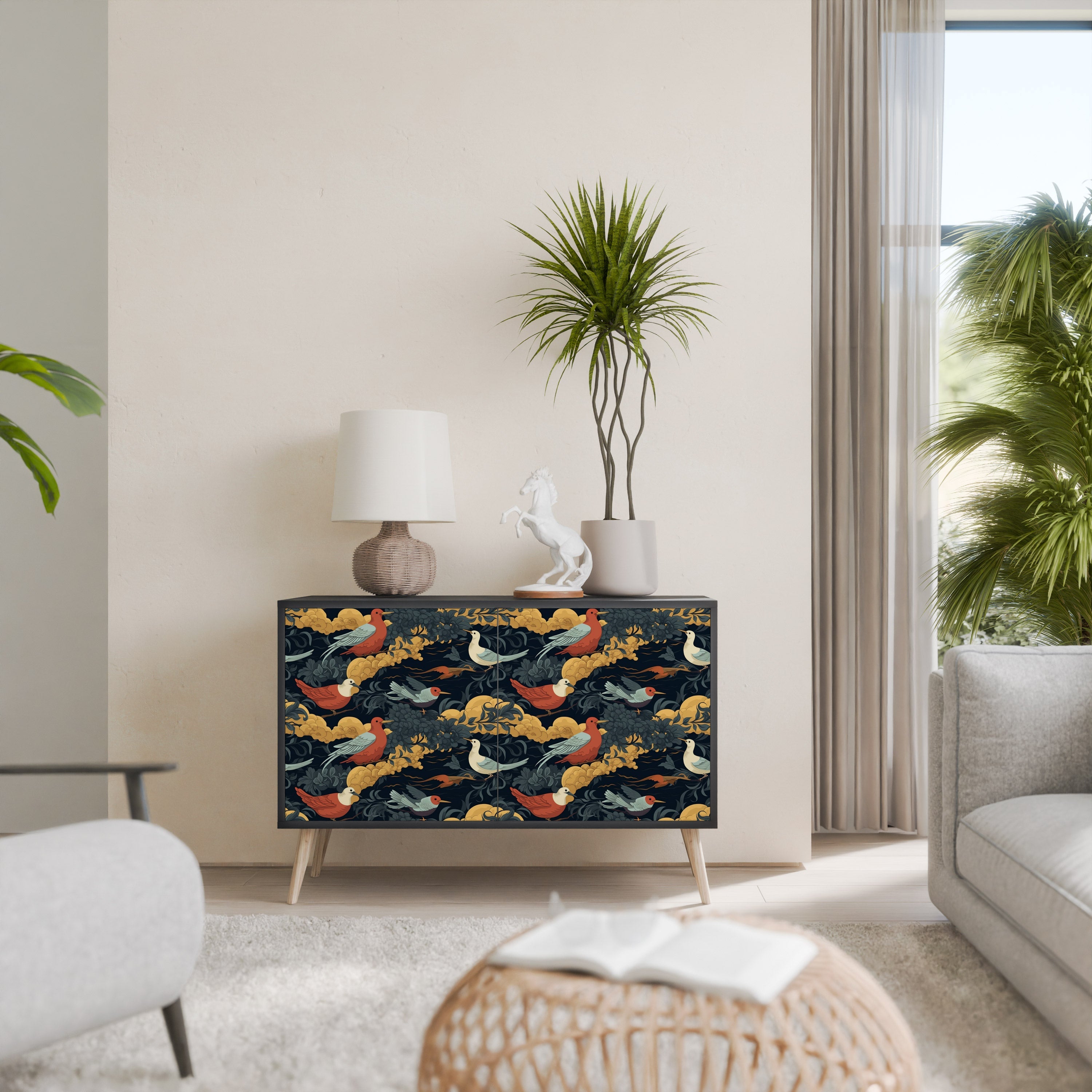 FOWLY DAZE Sideboard mit 2 Türen in Schwarz