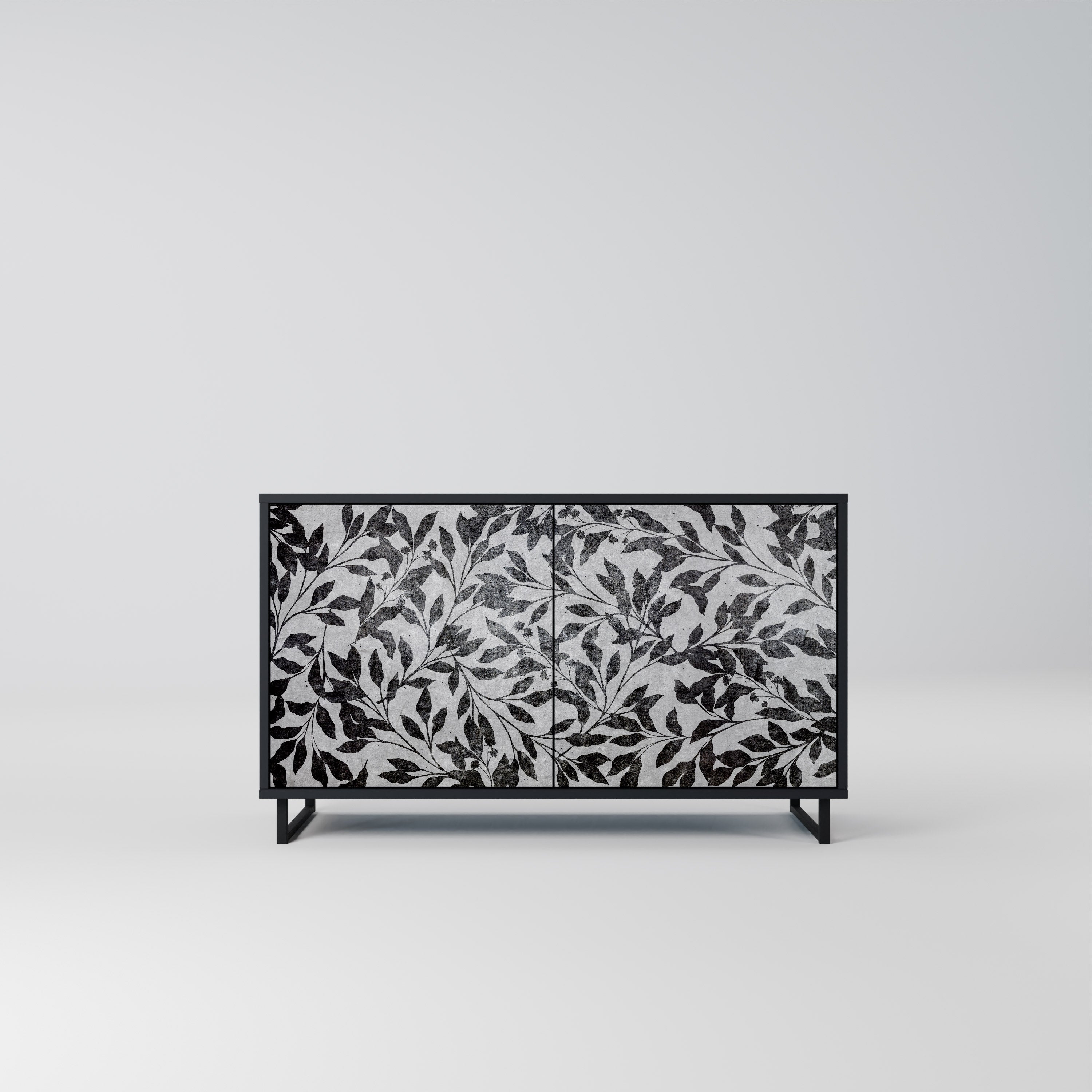 CHARCOAL SPROUT Sideboard mit 2 Türen in Schwarz