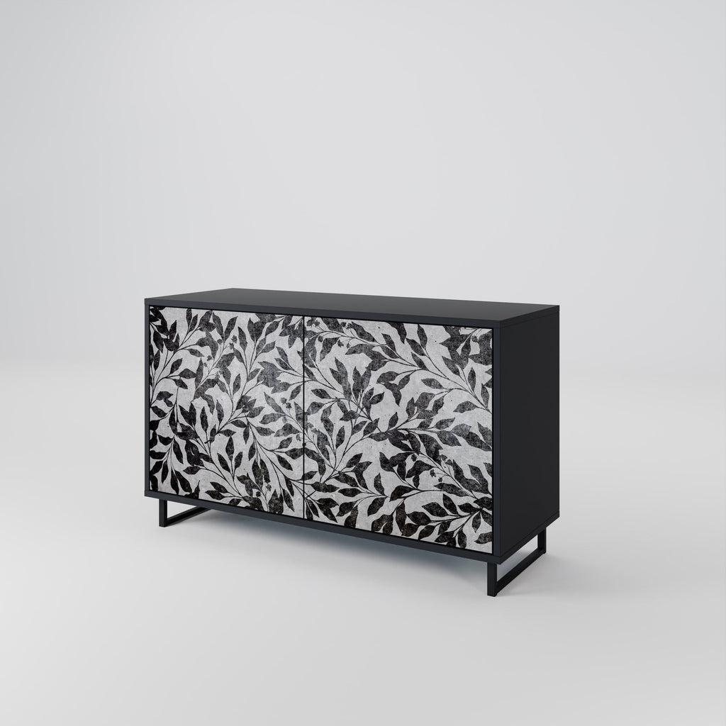 CHARCOAL SPROUT Sideboard mit 2 Türen in Schwarz