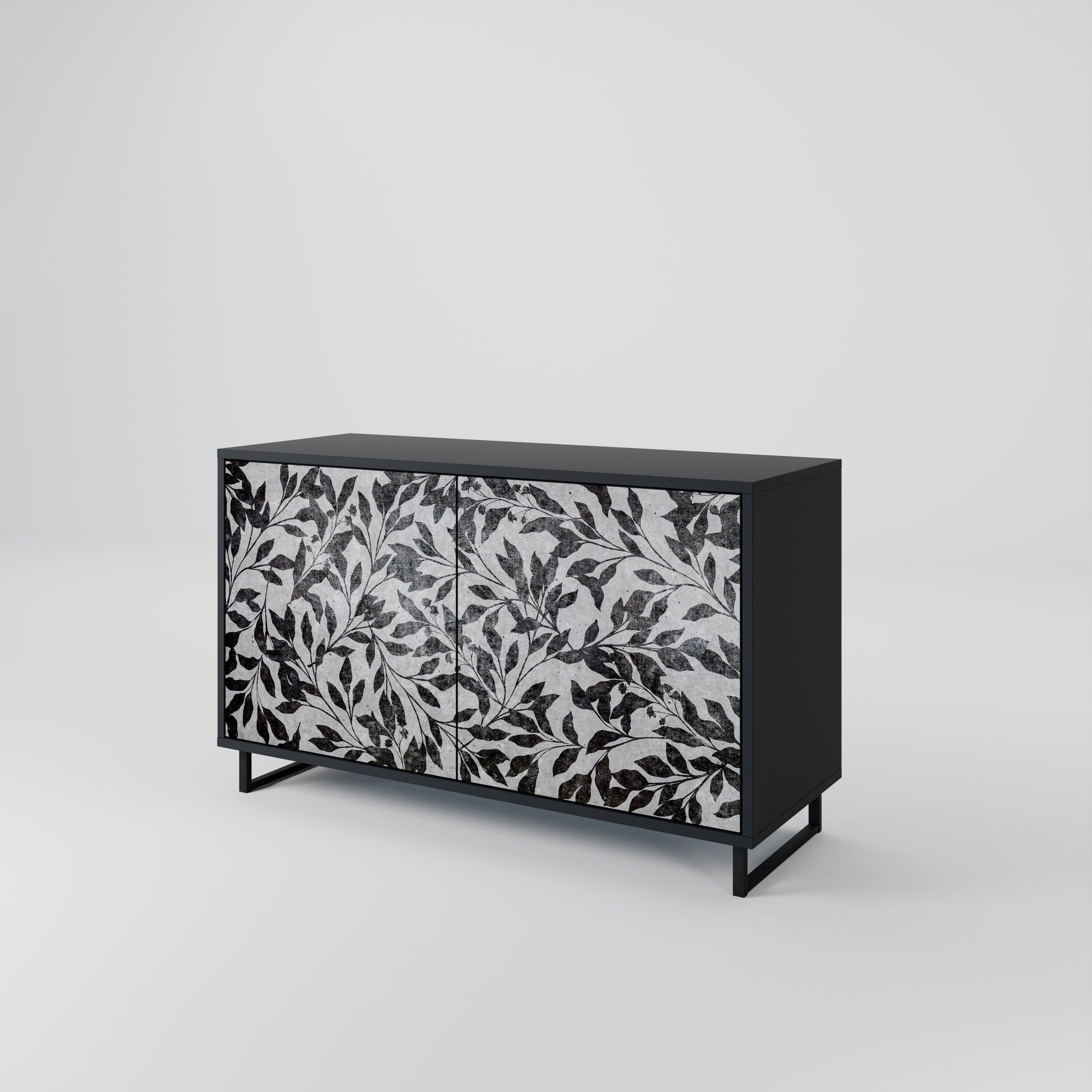 CHARCOAL SPROUT Sideboard mit 2 Türen in Schwarz