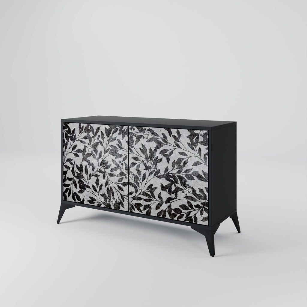 CHARCOAL SPROUT Sideboard mit 2 Türen in Schwarz