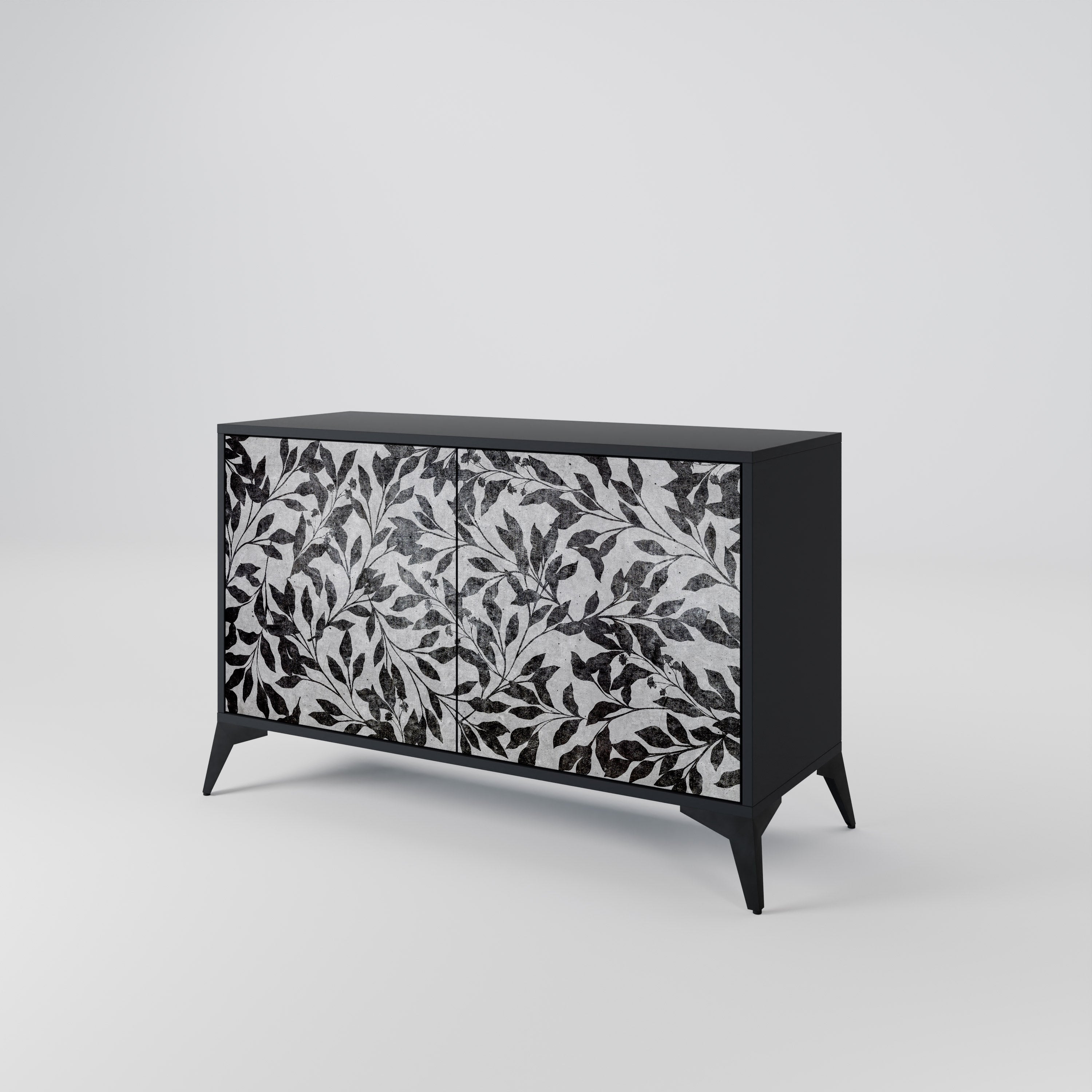 CHARCOAL SPROUT Sideboard mit 2 Türen in Schwarz
