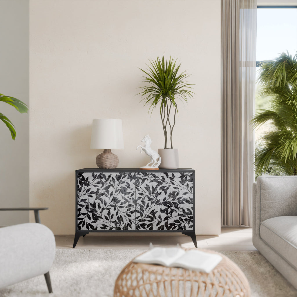 CHARCOAL SPROUT Sideboard mit 2 Türen in Schwarz