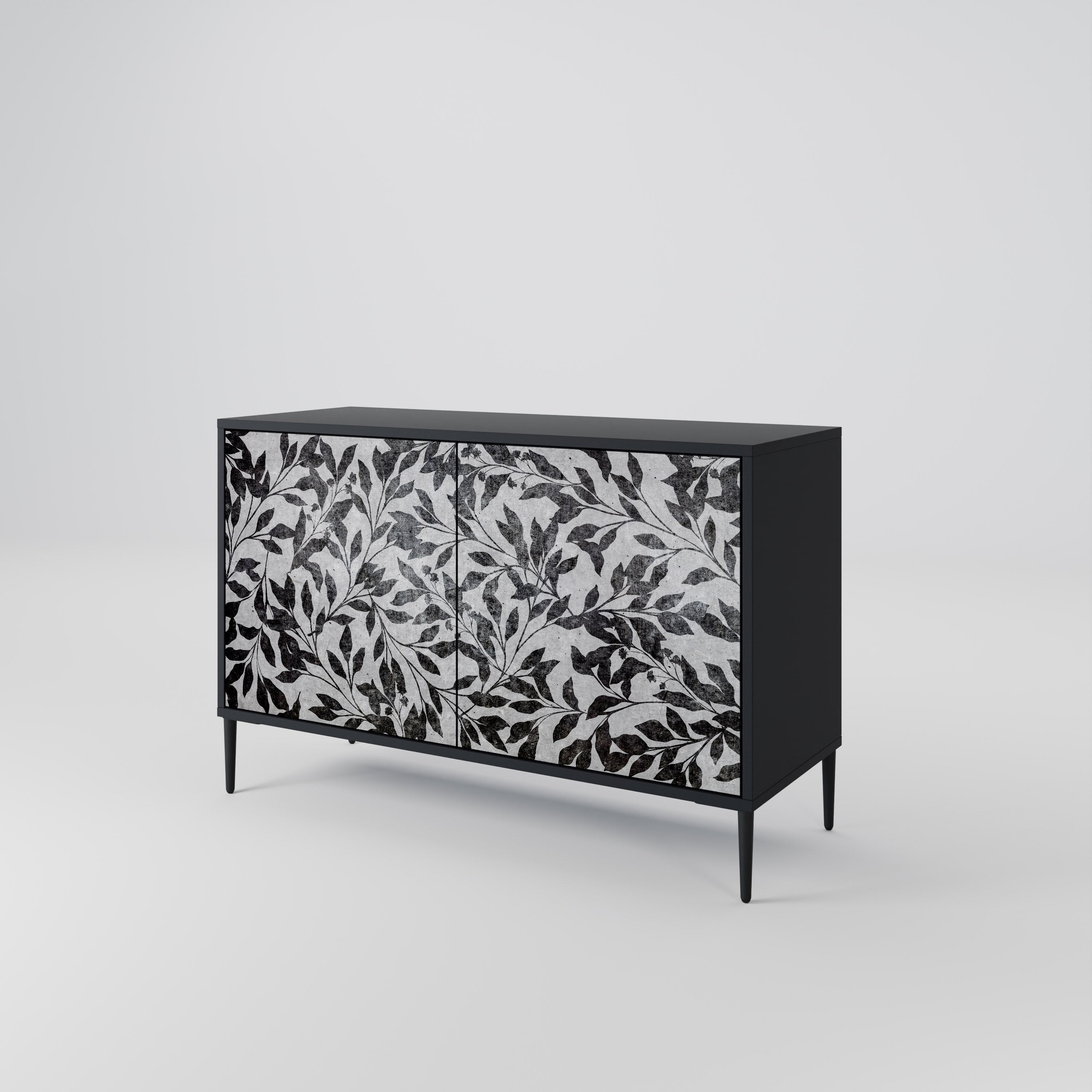 CHARCOAL SPROUT Sideboard mit 2 Türen in Schwarz