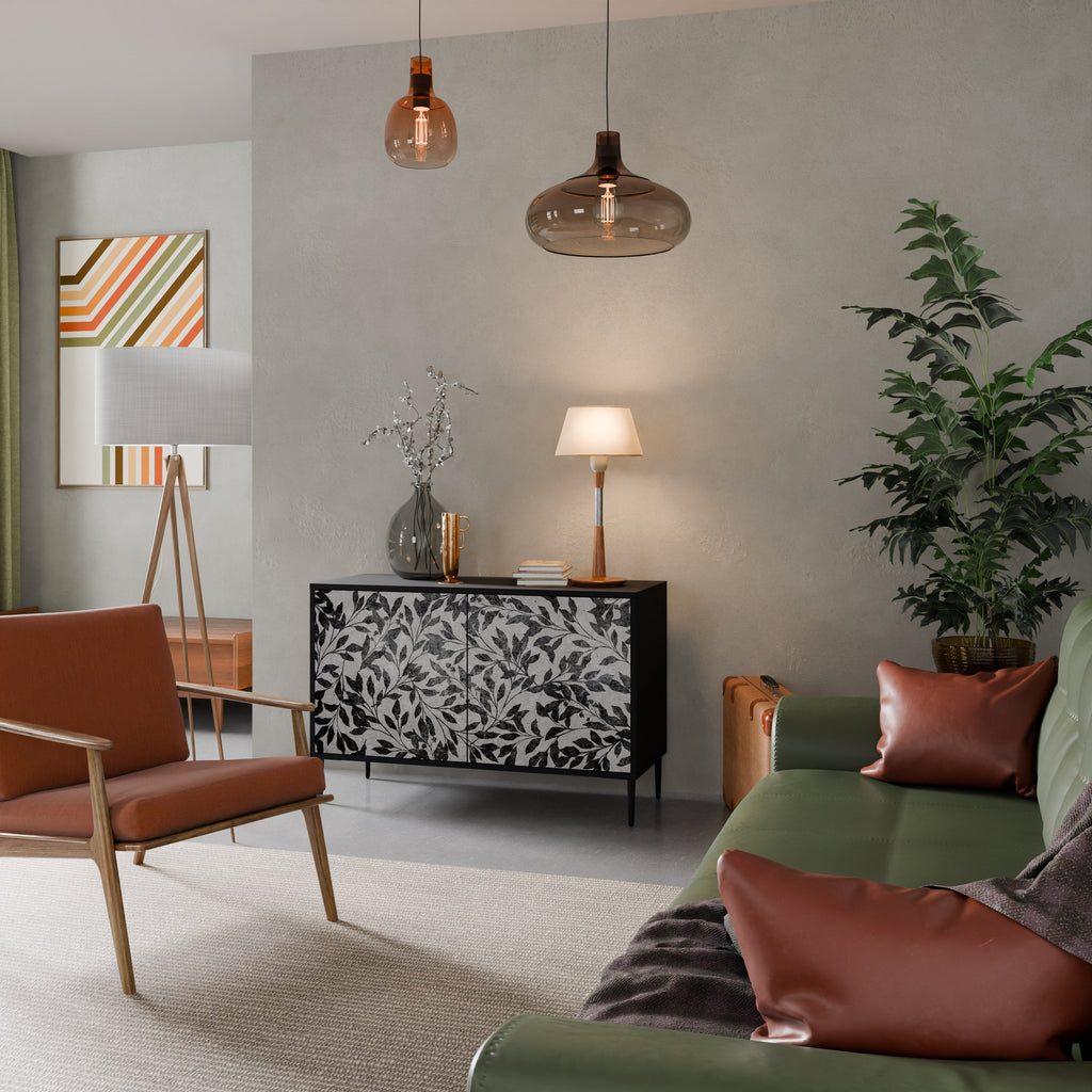 CHARCOAL SPROUT Sideboard mit 2 Türen in Schwarz