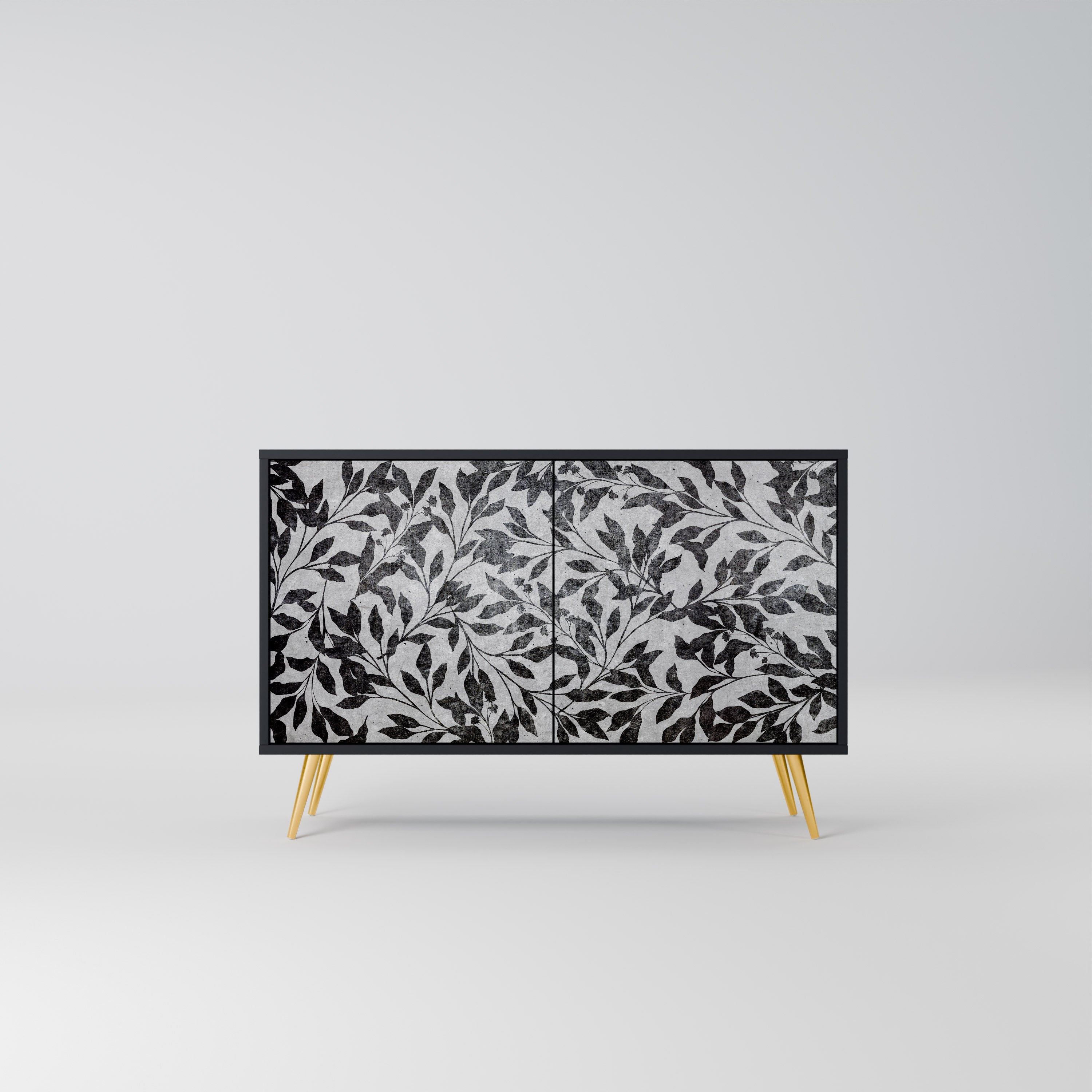 CHARCOAL SPROUT Sideboard mit 2 Türen in Schwarz