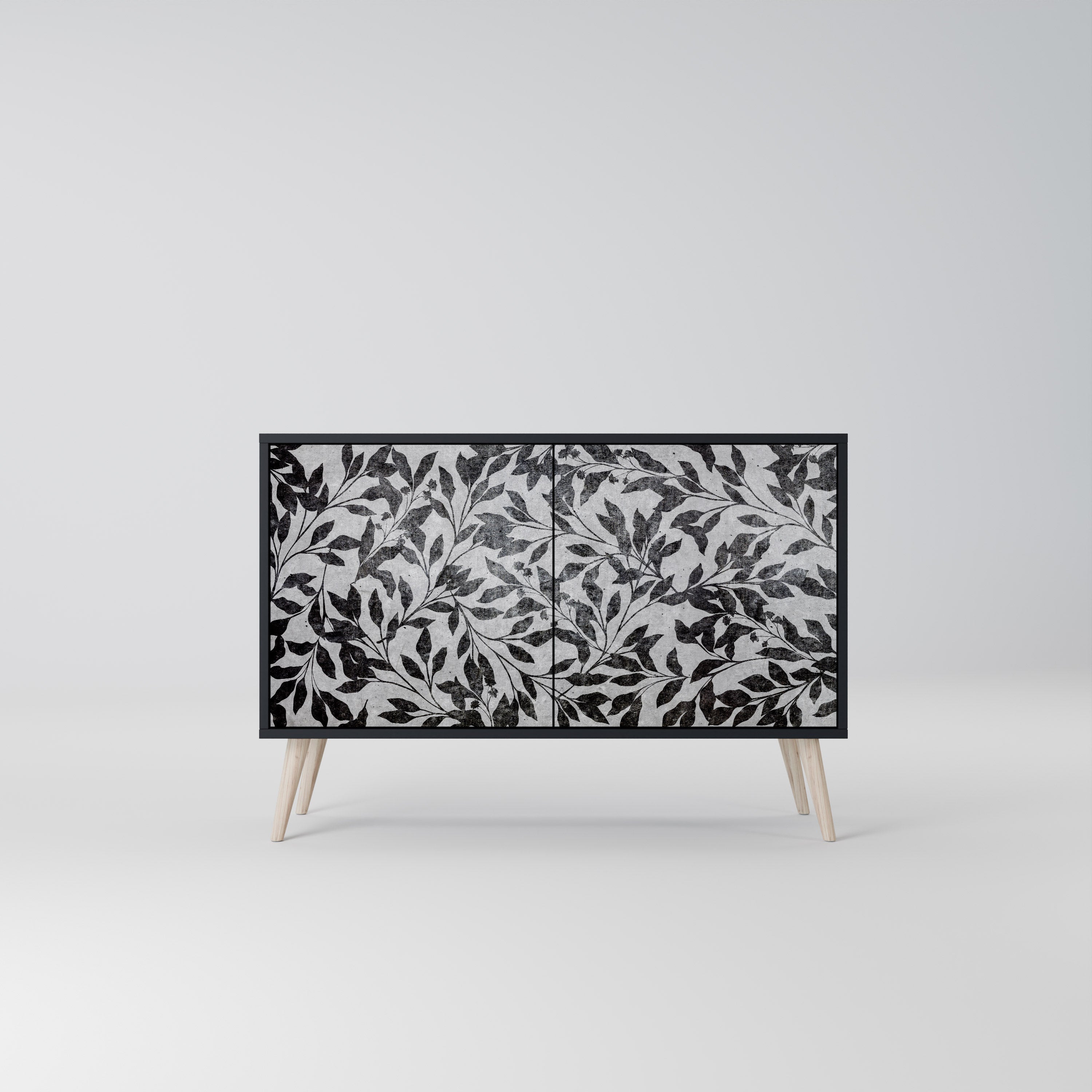 CHARCOAL SPROUT Sideboard mit 2 Türen in Schwarz