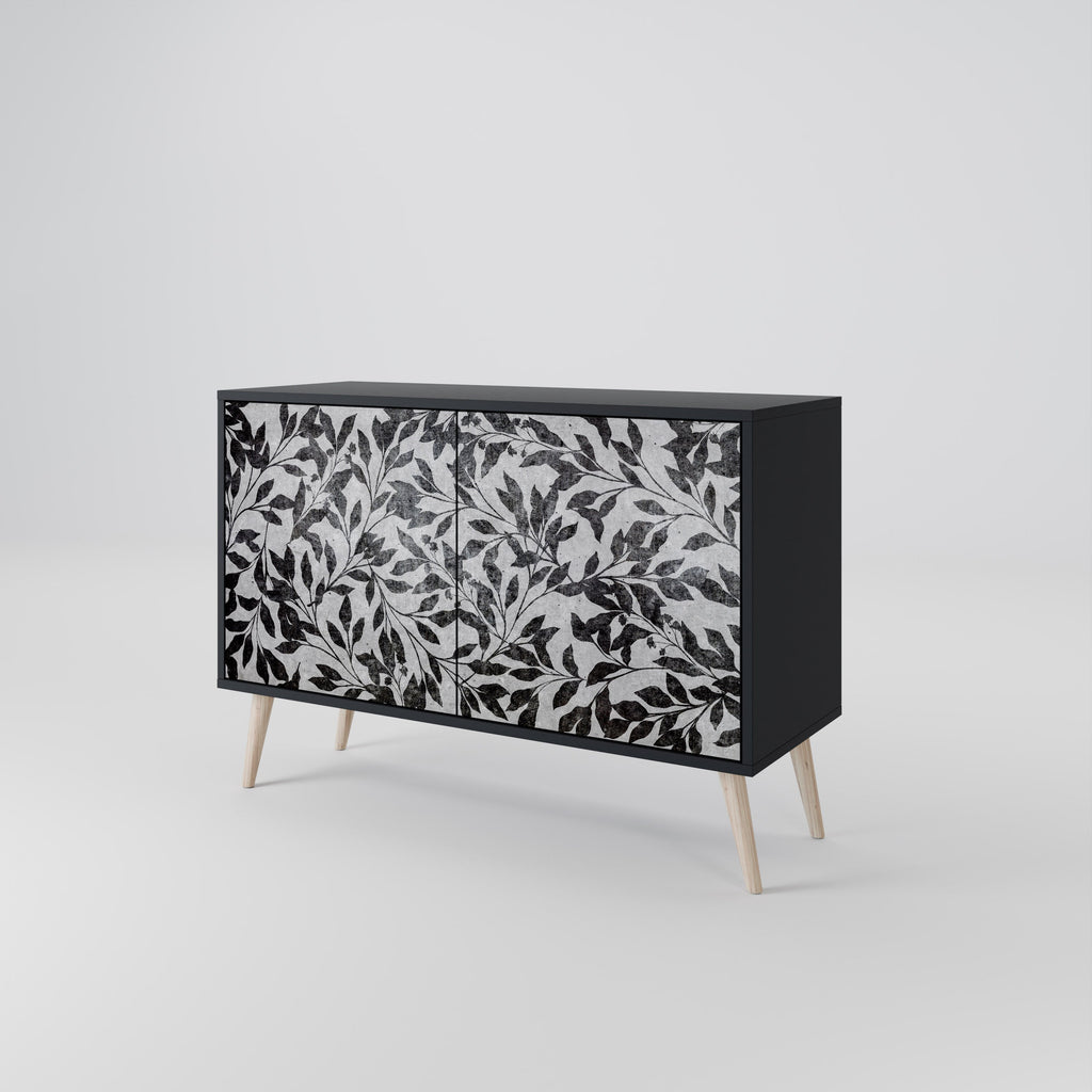 CHARCOAL SPROUT Sideboard mit 2 Türen in Schwarz