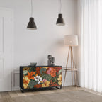 RADIANT FLORA Sideboard mit 2 Türen in Schwarz