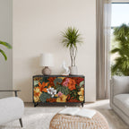 RADIANT FLORA Sideboard mit 2 Türen in Schwarz