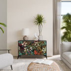 BOTANICAL EMERGENCE Sideboard mit 2 Türen in Schwarz