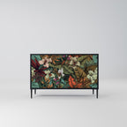 BOTANICAL EMERGENCE Sideboard mit 2 Türen in Schwarz