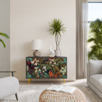 BOTANICAL EMERGENCE Sideboard mit 2 Türen in Schwarz