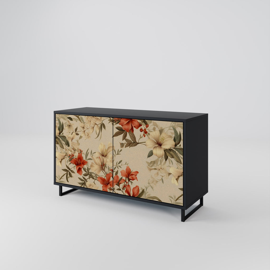 BLOOMING HARMONY Sideboard mit 2 Türen in Schwarz