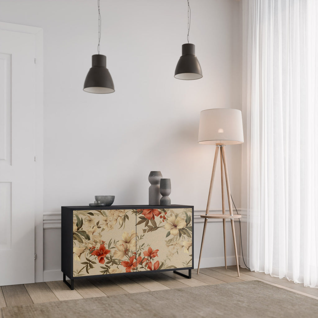 BLOOMING HARMONY Sideboard mit 2 Türen in Schwarz