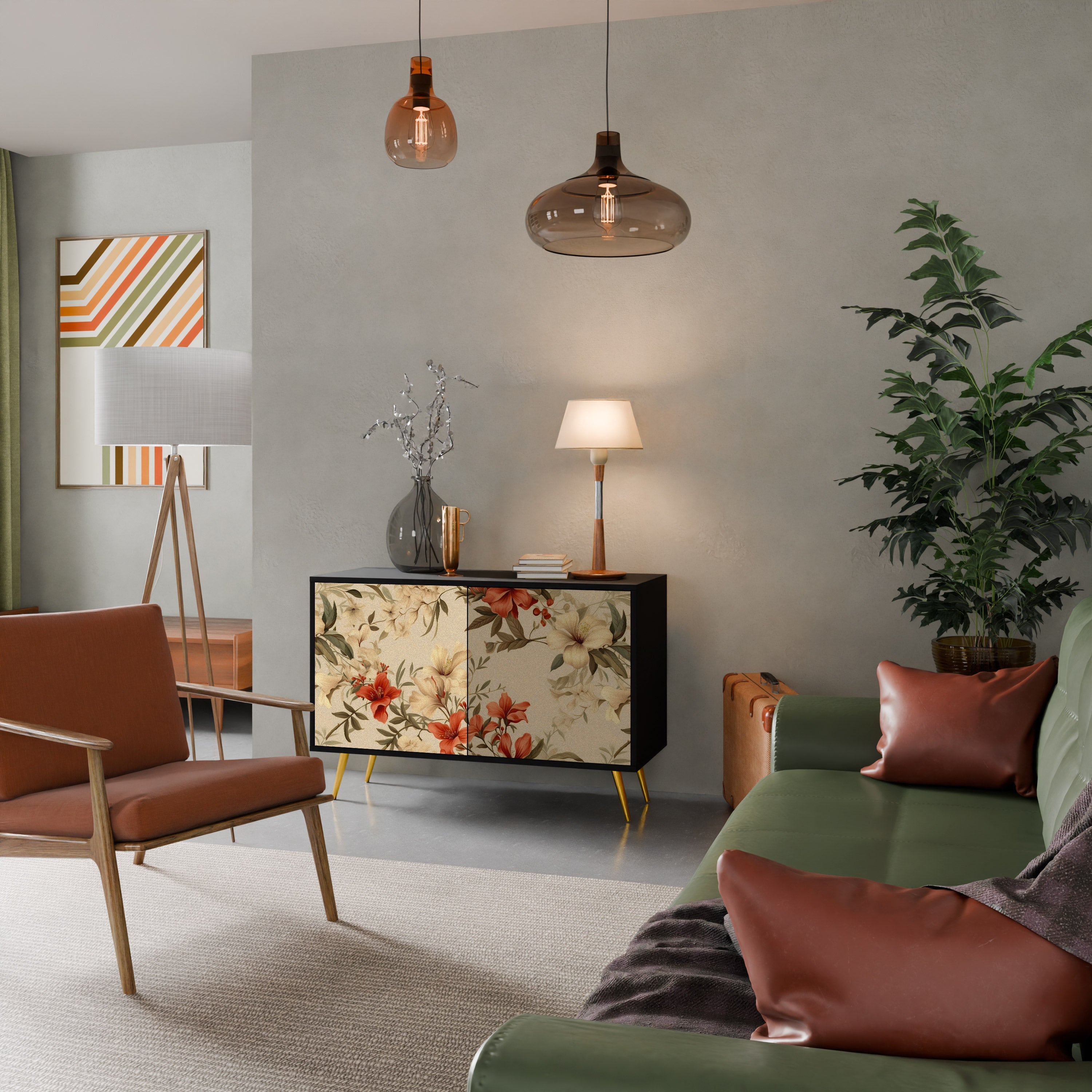 BLOOMING HARMONY Sideboard mit 2 Türen in Schwarz