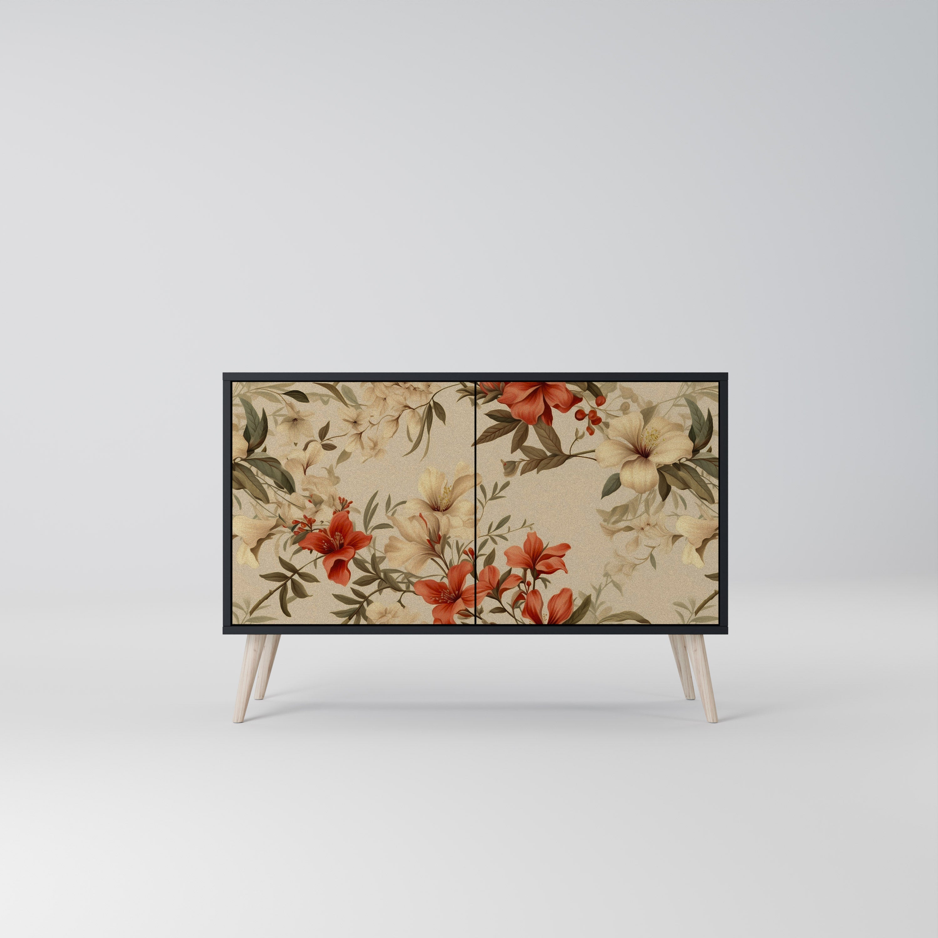 BLOOMING HARMONY Sideboard mit 2 Türen in Schwarz